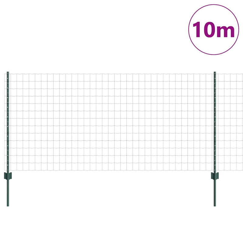 Afbeelding laden in galerijviewer, Vidaxl euro-hek met palen 10 x 1 m pvc-coated staal groen mesh
