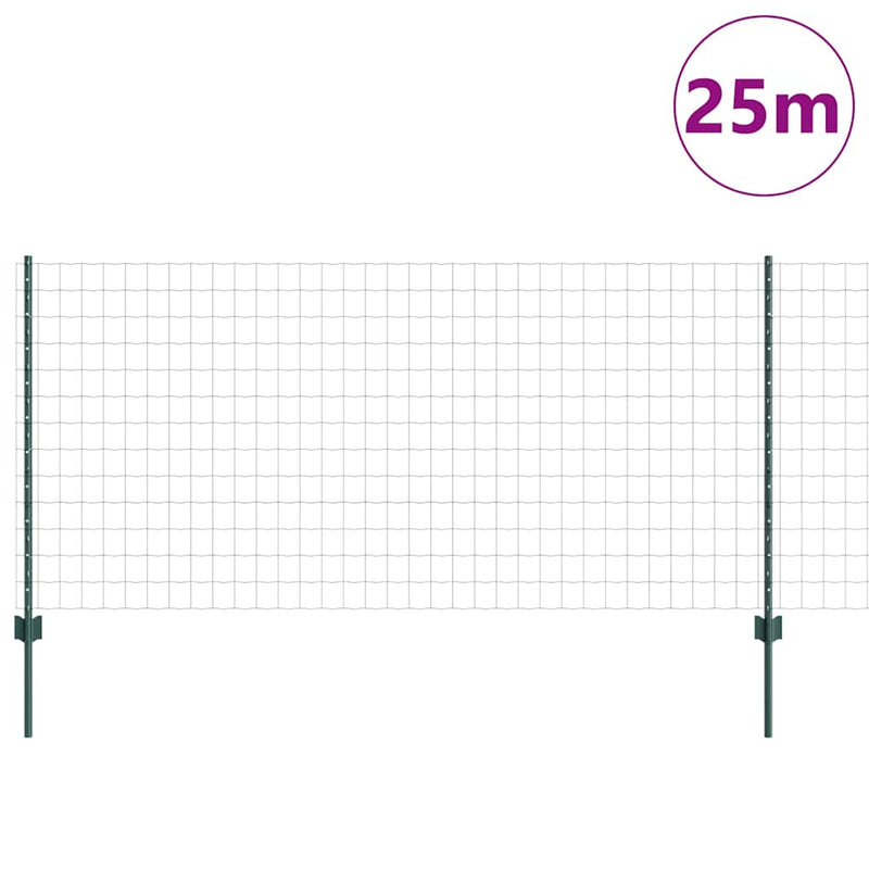 Afbeelding laden in galerijviewer, Vidaxl euro-hek met palen 25 x 1 m pvc-coated staal groen mesh
