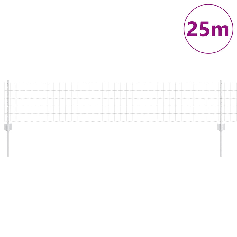 Afbeelding laden in galerijviewer, Vidaxl hek met paal zilver 0,4 x 25 m staal
