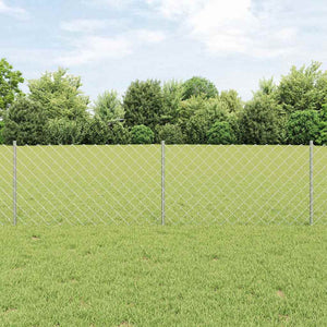 Vidaxl gaashek met palen 25 x 0,6 m gegalvaniseerd staal zilverkleurig