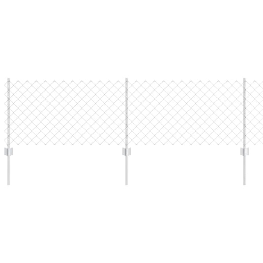 Vidaxl gaashek met palen 25 x 0,6 m gegalvaniseerd staal zilverkleurig