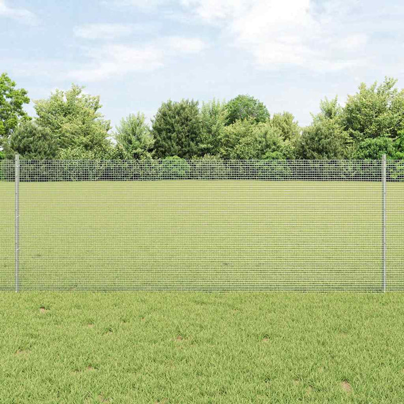 Afbeelding laden in galerijviewer, Vidaxl gelast draadhek met palen 10 x 0,8 m gegalvaniseerd staal mesh
