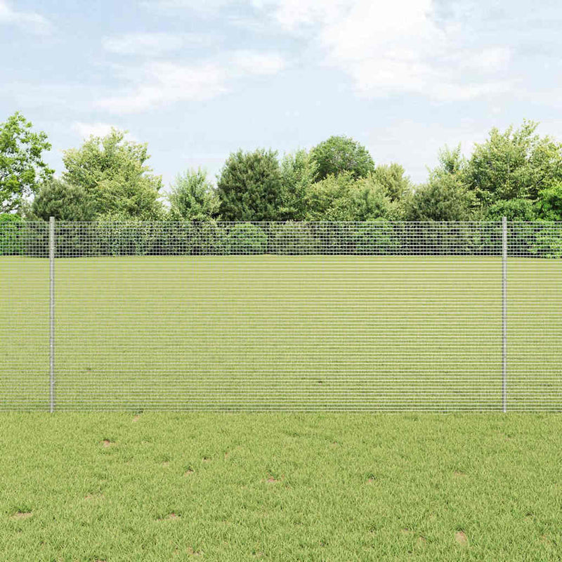 Afbeelding laden in galerijviewer, Vidaxl gelast draadhek met palen 10 x 1 m gegalvaniseerd staal mesh
