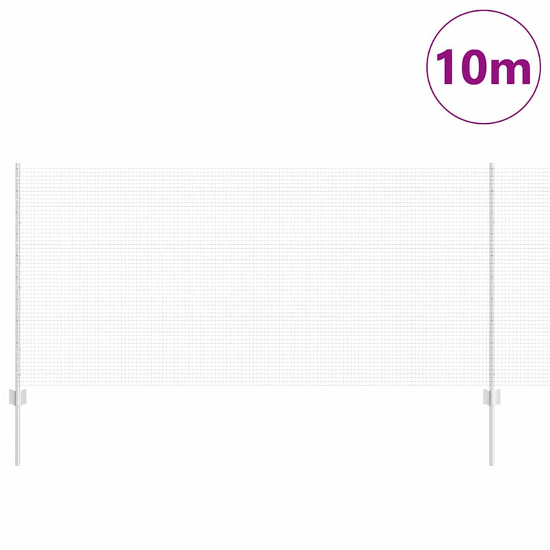 Afbeelding laden in galerijviewer, Vidaxl gelast draadhek met palen 10 x 1 m gegalvaniseerd staal mesh
