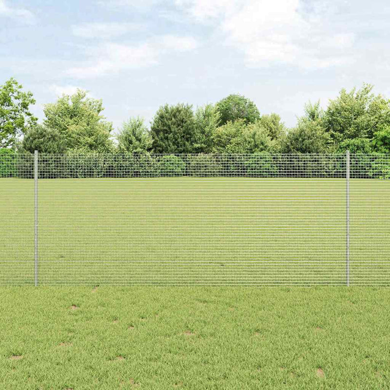 Afbeelding laden in galerijviewer, Vidaxl gelast draadhek met palen 10 x 1 m gegalvaniseerd staal mesh
