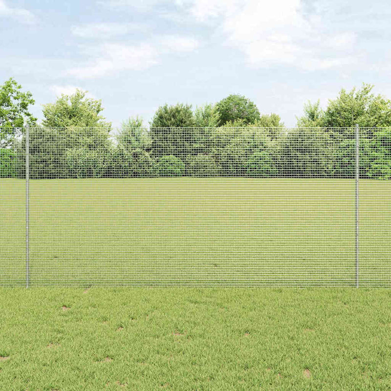 Afbeelding laden in galerijviewer, Vidaxl gelast draadhek met palen 10 x 1,2 m gegalvaniseerd staal mesh
