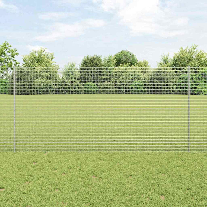 Afbeelding laden in galerijviewer, Vidaxl gelast draadhek met palen 10 x 1,2 m gegalvaniseerd staal mesh
