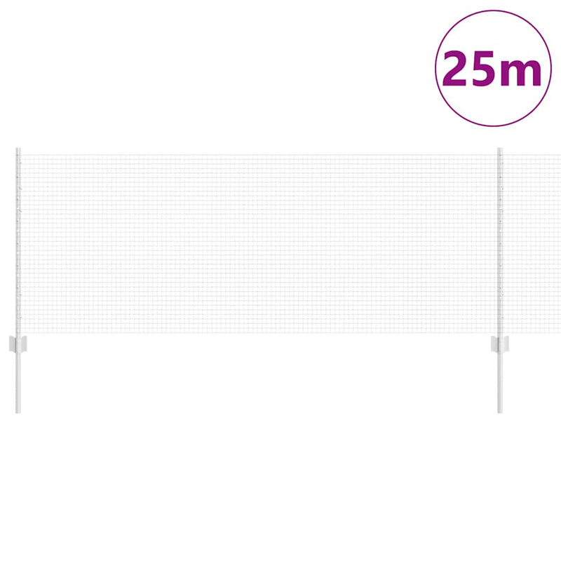 Afbeelding laden in galerijviewer, Vidaxl gelast draadhek met palen 25 x 0,8 m gegalvaniseerd staal mesh

