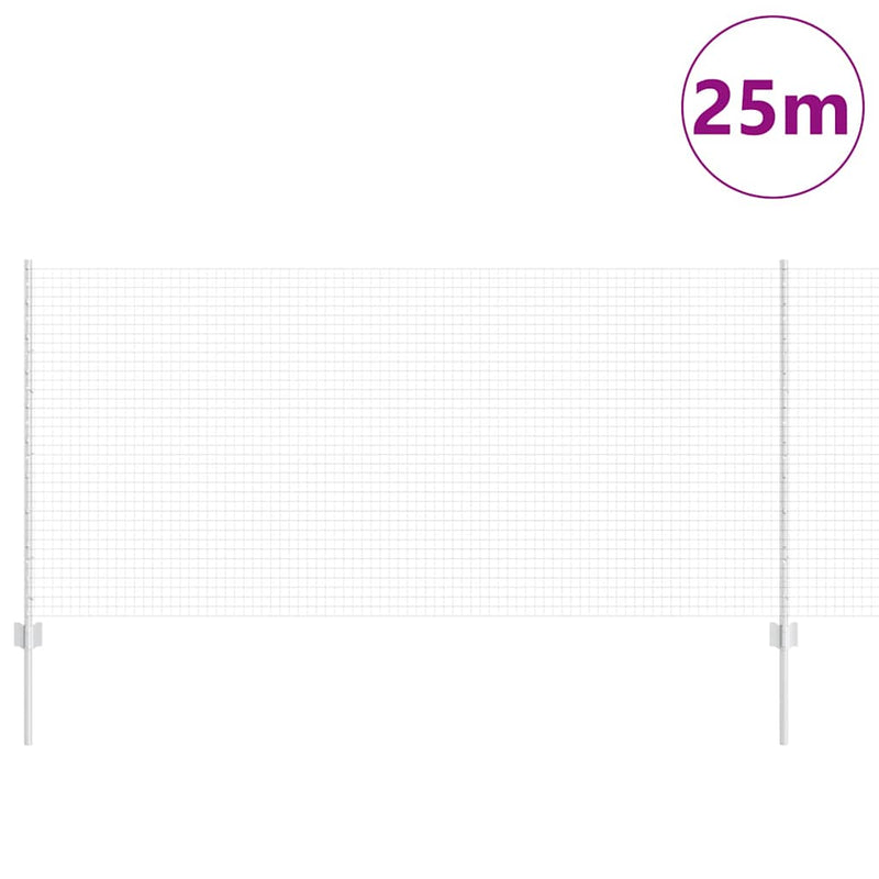 Afbeelding laden in galerijviewer, Vidaxl gelast draadhek met palen 25 x 1 m gegalvaniseerd staal mesh
