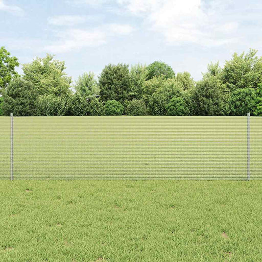 Vidaxl hek met paal zilver 0,6 x 50 m staal