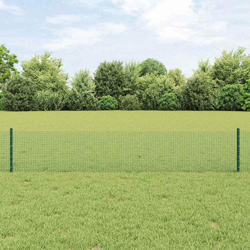 Afbeelding laden in galerijviewer, Vidaxl hek met paal groen 0,4 x 10 m staal en pvc
