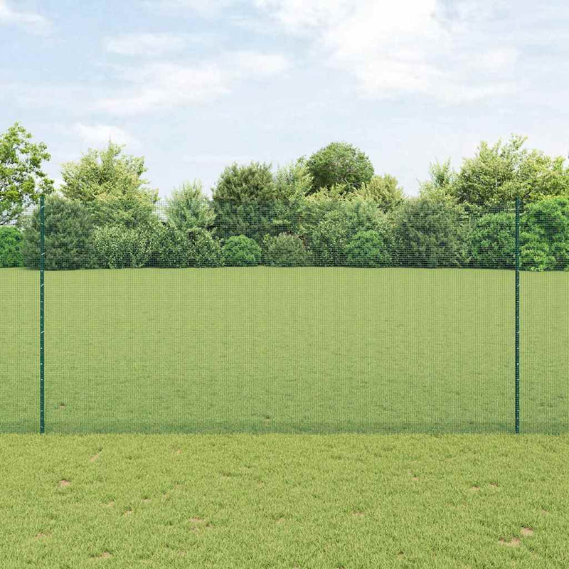 Afbeelding laden in galerijviewer, Vidaxl hek met paal groen 1,6 x 25 m staal en pvc
