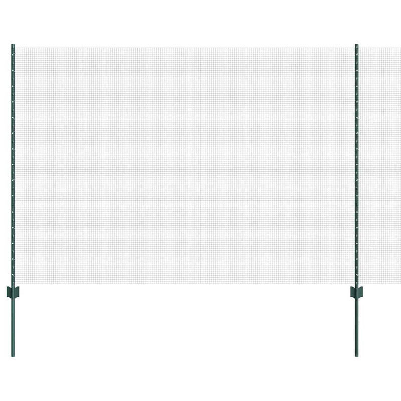 Afbeelding laden in galerijviewer, Vidaxl hek met paal groen 1,6 x 25 m staal en pvc
