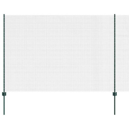 Vidaxl hek met paal groen 1,6 x 25 m staal en pvc