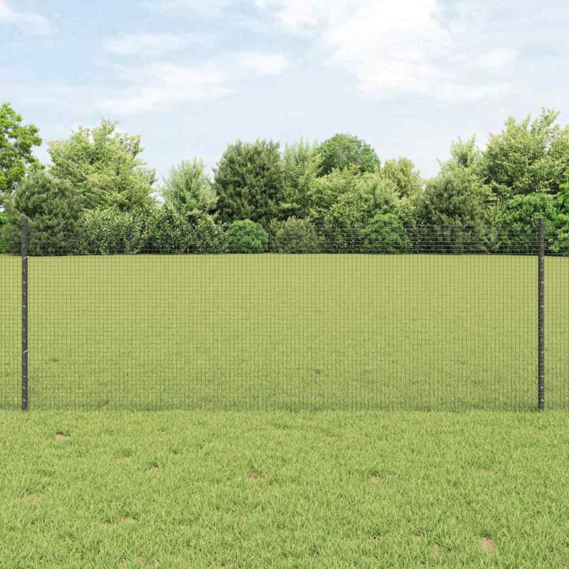 Afbeelding laden in galerijviewer, Vidaxl hek met paal grijs 0,8 x 10 m staal en pvc
