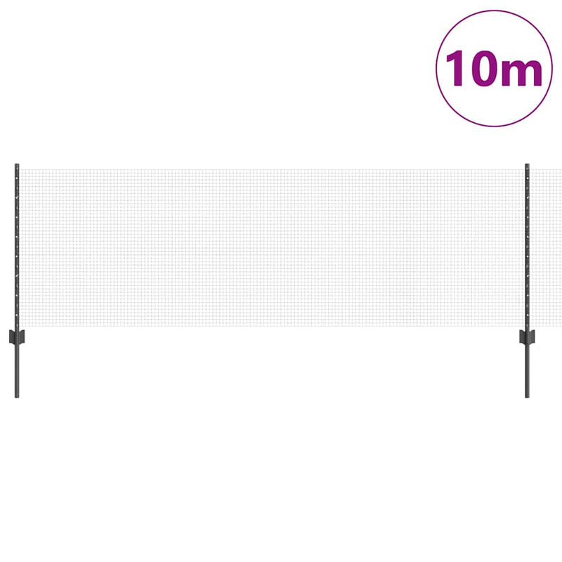Afbeelding laden in galerijviewer, Vidaxl hek met paal grijs 0,8 x 10 m staal en pvc
