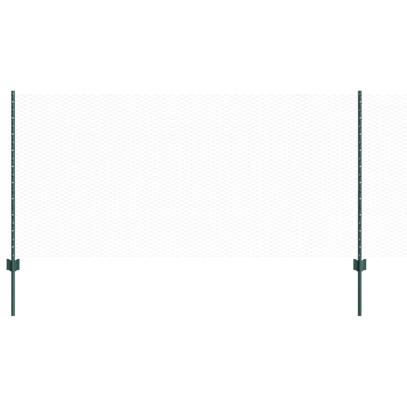 Afbeelding laden in galerijviewer, Vidaxl zeshoekig gaasgek met palen 25 x 1 m pvc-coated staal groen

