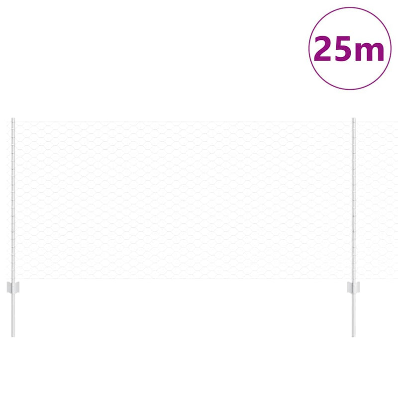 Afbeelding laden in galerijviewer, Vidaxl zeshoekig gaasgek met palen 25 x 1 m gegalvaniseerd staal mesh

