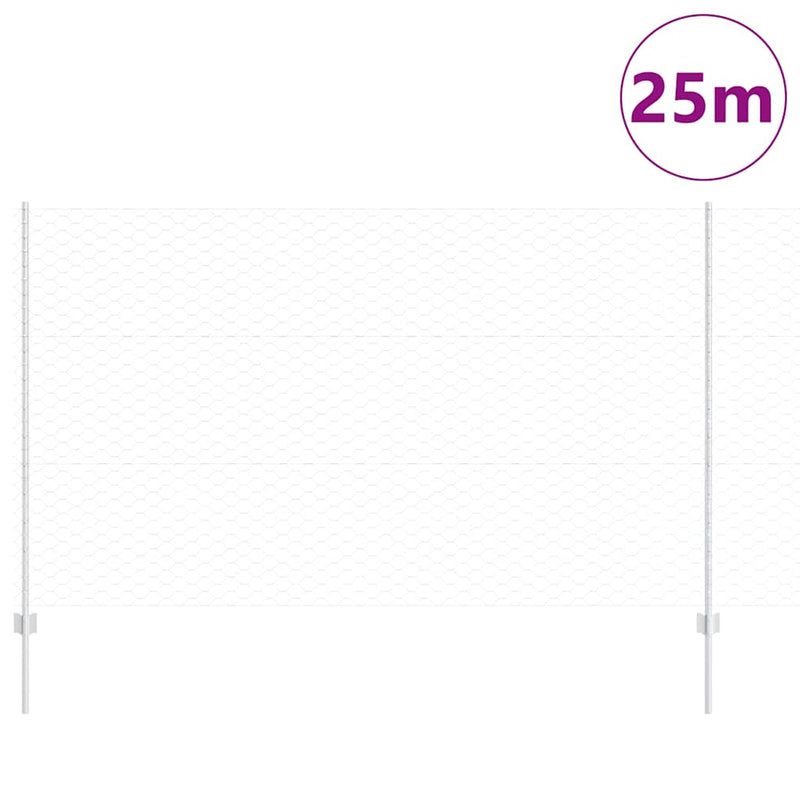 Afbeelding laden in galerijviewer, Vidaxl zeshoekig gaasgek met palen 25 x 1,4 m gegalvaniseerd staal
