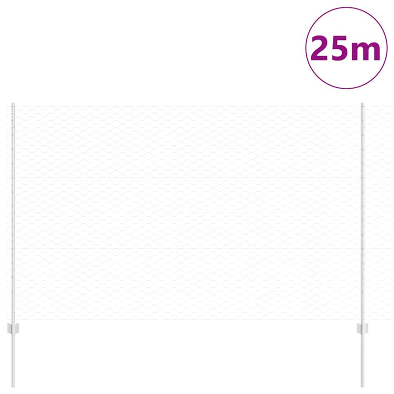 Afbeelding laden in galerijviewer, Vidaxl zeshoekig gaasgek met palen 25 x 1,5 m gegalvaniseerd staal
