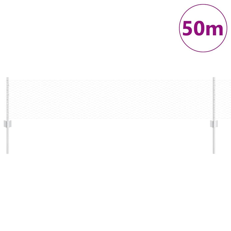 Afbeelding laden in galerijviewer, Vidaxl hek met paal zilver 0,4 x 50 m staal
