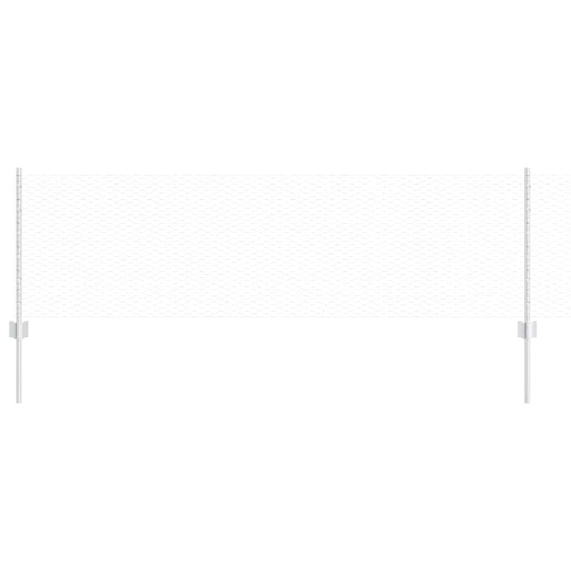 Afbeelding laden in galerijviewer, Vidaxl hek met paal zilver 0,6 x 50 m staal
