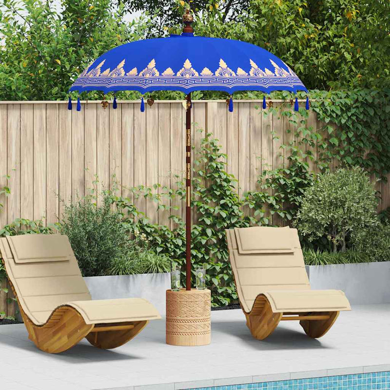 Afbeelding laden in galerijviewer, Vidaxl balinese parasol blauw 185 x 185 x 260 cm

