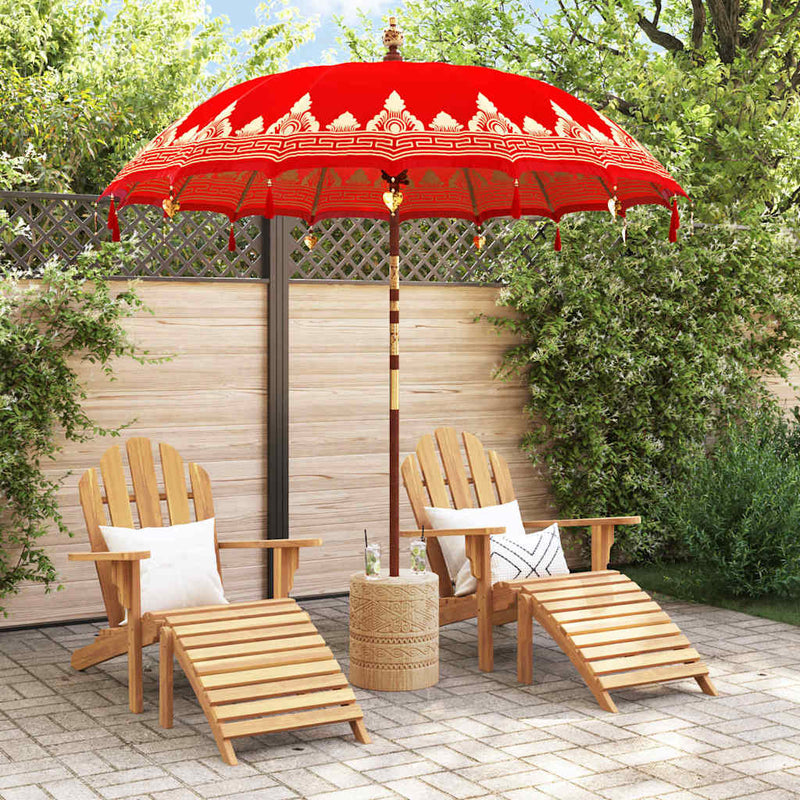 Afbeelding laden in galerijviewer, Vidaxl balinese parasol rood 215 x 215 x 260 cm
