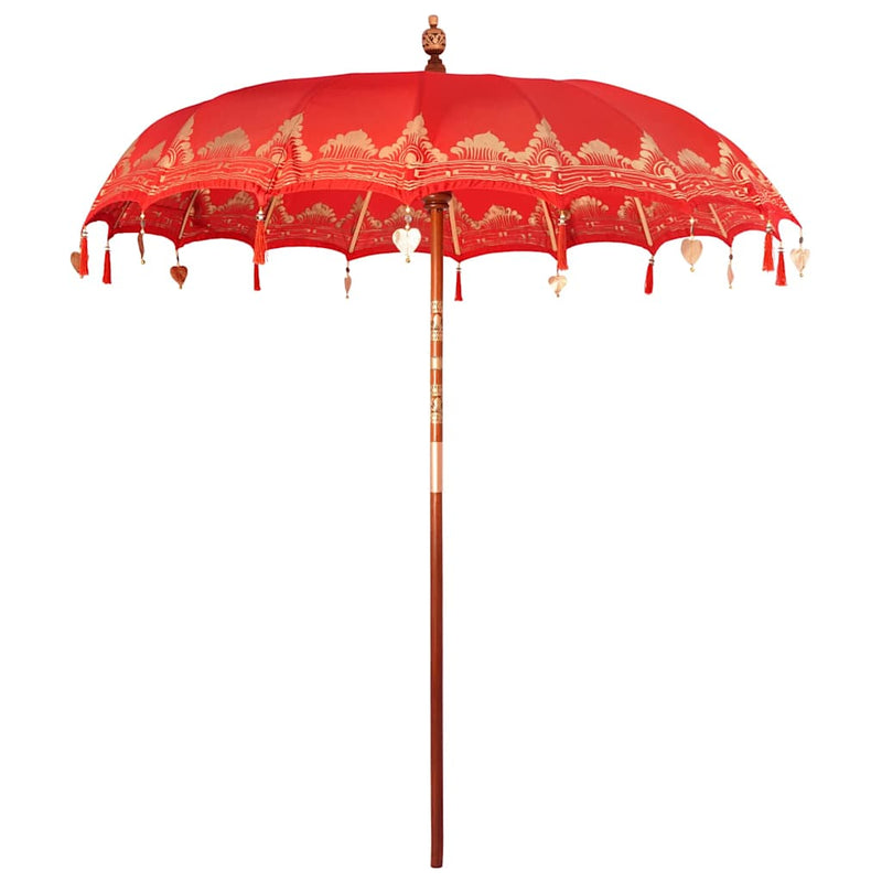 Afbeelding laden in galerijviewer, Vidaxl balinese parasol rood 215 x 215 x 260 cm
