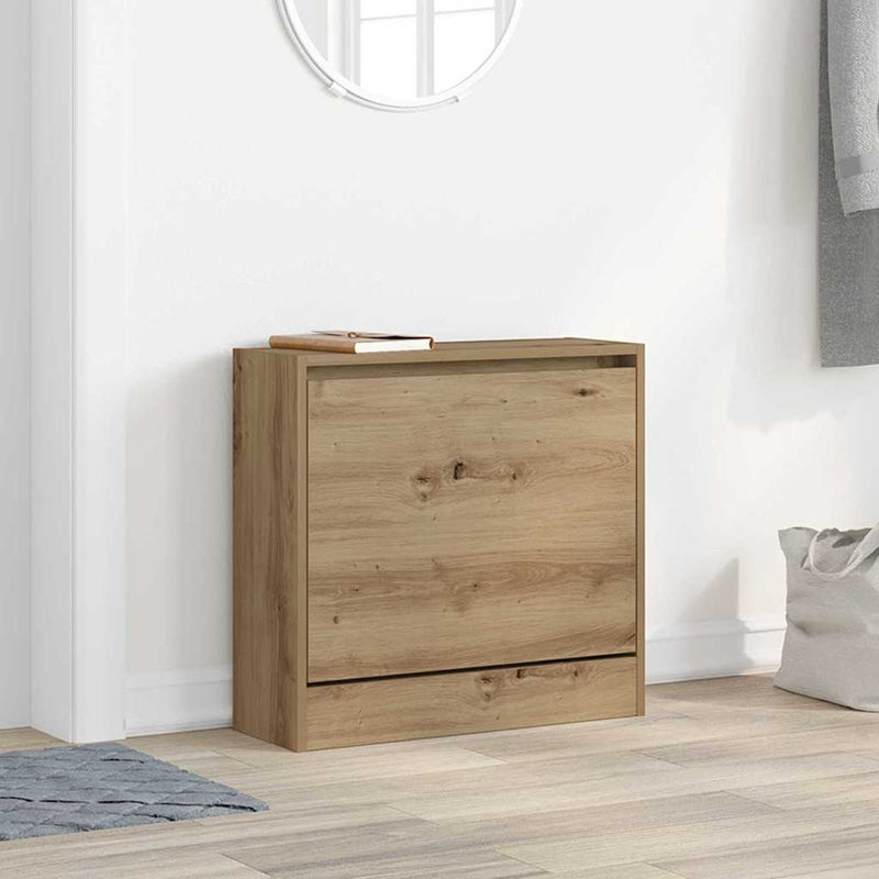 Afbeelding laden in galerijviewer, Vidaxl schoenenkast artisan eiken 60 x 21 x 57 cm bewerkt hout
