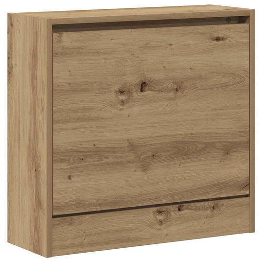 Vidaxl schoenenkast artisan eiken 60 x 21 x 57 cm bewerkt hout