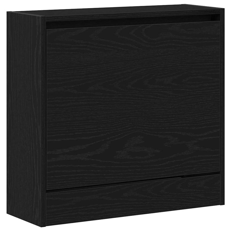 Afbeelding laden in galerijviewer, Vidaxl schoenenkast met plank zwart eiken 60 x 21 x 57 cm bewerkt hout
