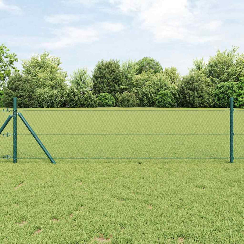 Afbeelding laden in galerijviewer, Vidaxl hexagon hek groen 1 x 100 m pvc
