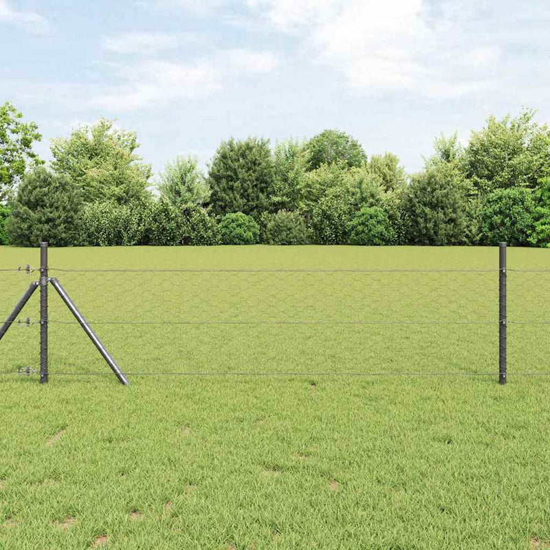 Afbeelding laden in galerijviewer, Vidaxl hexagon hek 1,6 x 25 m pvc grijs
