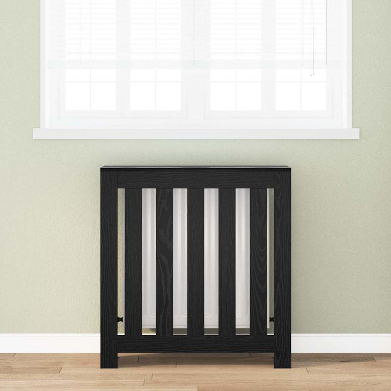 Afbeelding laden in galerijviewer, Vidaxl radiatorafdekking zwart eiken 78 x 20 x 82 cm bewerkt hout
