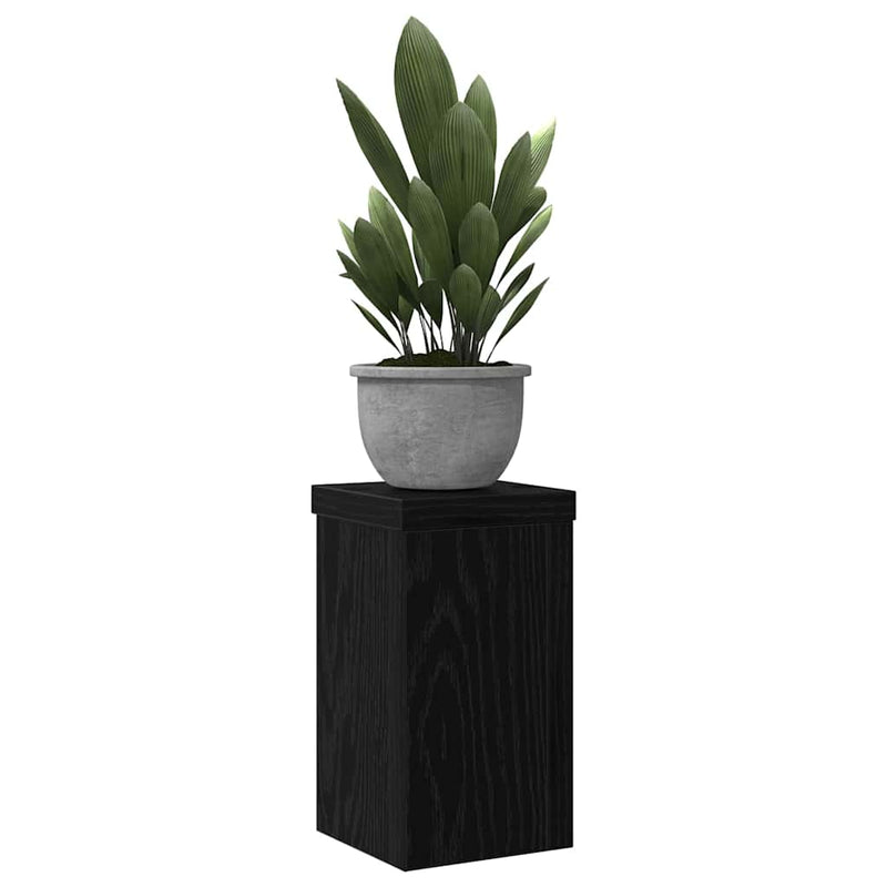 Afbeelding laden in galerijviewer, Vidaxl plantenstandaard 2 pcs zwart eiken 10 x 10 x 18 cm bewerkt hout
