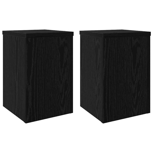 Vidaxl plantenstandaard 2 pcs zwart eiken 20 x 20 x 30 cm bewerkt hout