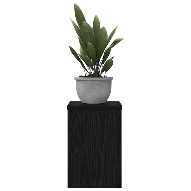 Afbeelding laden in galerijviewer, Vidaxl plantenstandaard 2 pcs zwart eiken 20 x 20 x 30 cm bewerkt hout
