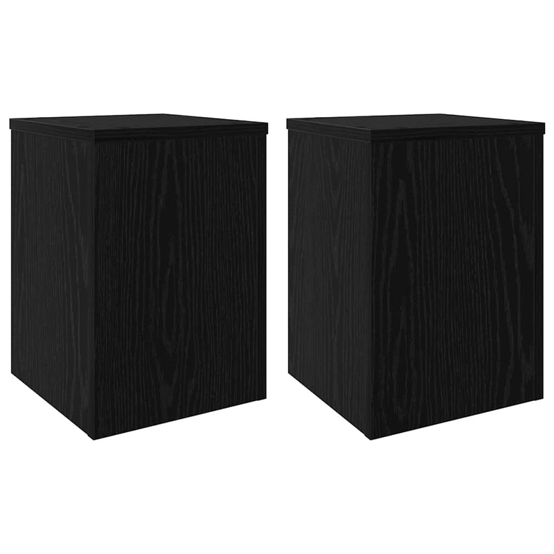 Afbeelding laden in galerijviewer, Vidaxl plantenstandaard 2 pcs zwart eiken 25 x 25 x 35 cm bewerkt hout
