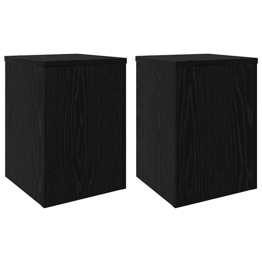 Vidaxl plantenstandaard 2 pcs zwart eiken 25 x 25 x 35 cm bewerkt hout