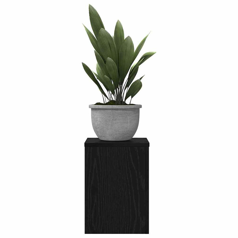 Afbeelding laden in galerijviewer, Vidaxl plantenstandaard 2 pcs zwart eiken 25 x 25 x 35 cm bewerkt hout
