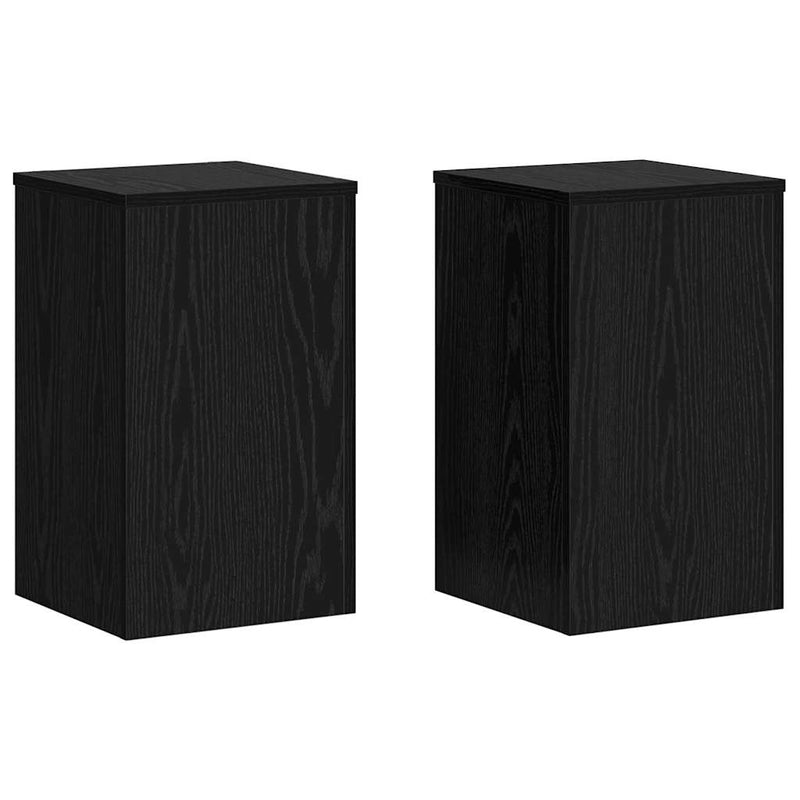 Afbeelding laden in galerijviewer, Vidaxl plantenstandaard 2 pcs zwart eiken 30 x 30 x 50 cm bewerkt hout

