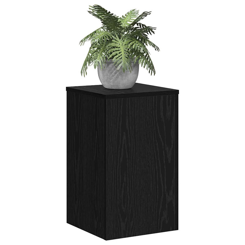 Afbeelding laden in galerijviewer, Vidaxl plantenstandaard 2 pcs zwart eiken 30 x 30 x 50 cm bewerkt hout

