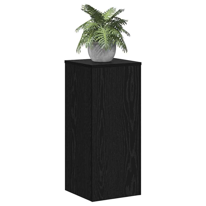 Afbeelding laden in galerijviewer, Vidaxl plantenstandaard 2 pcs zwart eiken 30 x 30 x 70 cm bewerkt hout
