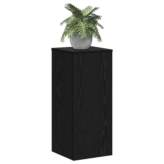 Vidaxl plantenstandaard 2 pcs zwart eiken 30 x 30 x 70 cm bewerkt hout