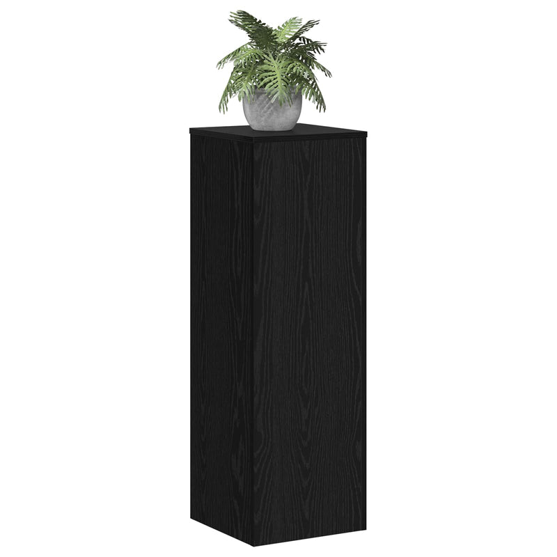 Afbeelding laden in galerijviewer, Vidaxl plantenstandaard zwart eiken 33 x 33 x 100 cm bewerkt hout
