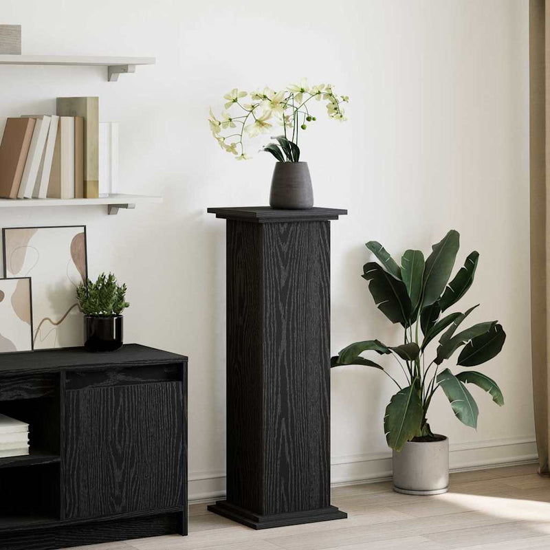 Afbeelding laden in galerijviewer, Vidaxl displaystand met plank zwart eiken 31 x 30 x 90 cm bewerkt hout
