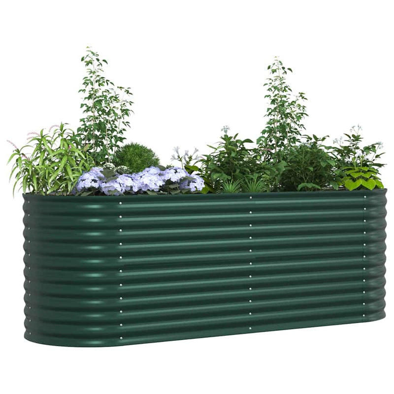 Afbeelding laden in galerijviewer, Vidaxl verhoogd bed groen 240 x 80 x 81 cm staal
