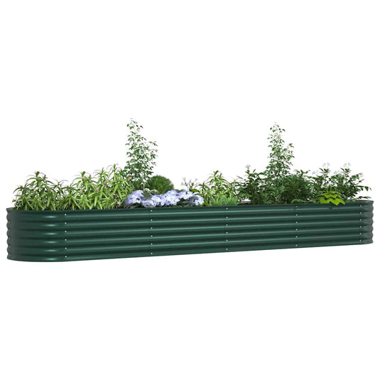 Vidaxl verhoogd bed groen 400 x 80 x 44 cm staal