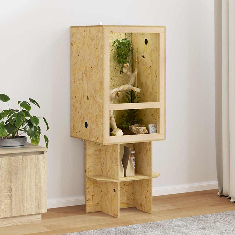 Afbeelding laden in galerijviewer, Vidaxl terrarium bruin 50 x 50 x 130 cm osb
